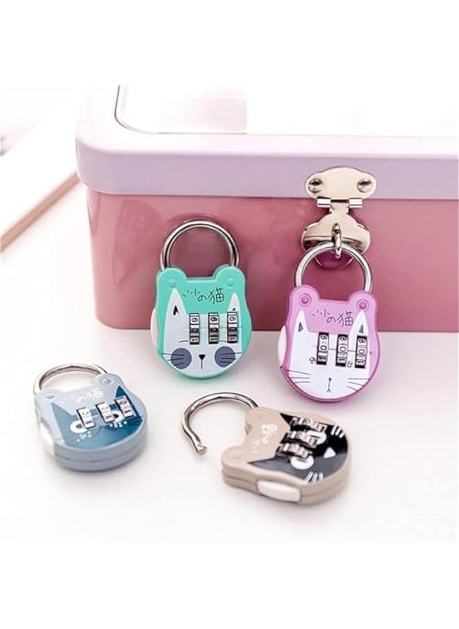 Generic - Grey Cute Cat Combination Lock Travel Locks for Luggage Backpack Locks Zipper Combination Lock for Locker for Student Dormitory, Padlocks and Hasps, Combination Padlocks - Image 1