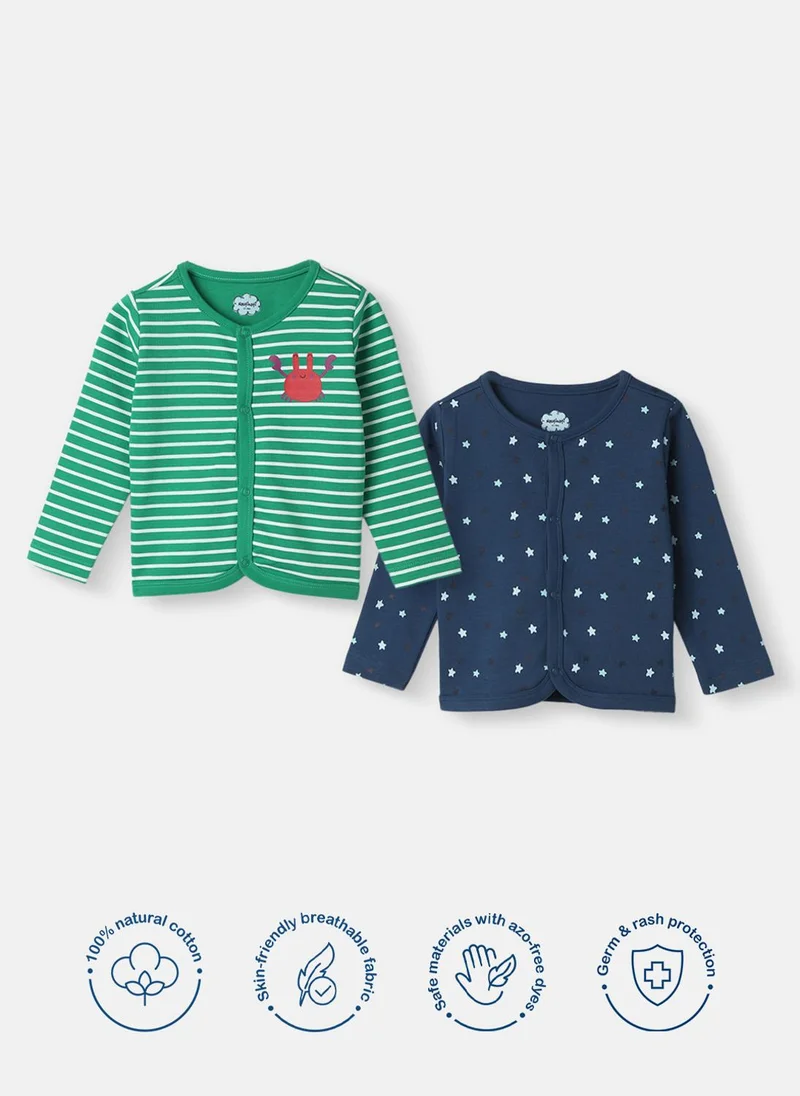 نوتيناتي Nautinati Infant Boys’ Pack of 2 Cotton Printed & Striped Camisoles