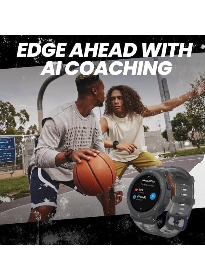 REBENUO Active Edge Smart Watch With Stylish Rugged Sport & Fitness Design 1.47" AMOLED Display Health Tracking 10ATM Water Resistant Long Battery Up to 24 Days 130+ Sports Modes Built-in GPS - Black - Image 4