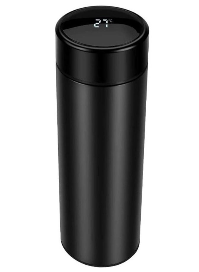 Generic - Black not MultiColor - Digital Thermal Mug and Thermos, Original 500 ml, Smart Thermal Bottle with LED Digital Screen Displaying Temperature, Insulated Tea and Coffee Thermos with Air Vacuum Technology Made of 304 Stainless Steel, Suitable for Travel and Hot/Cold Beverages for Kids and Infants, Leak-Proof Design with Touch Screen, Perfect Gift for Outdoor Use, Office, Home, and Sports, Available in Elegant Black Satin Color. - Image 1