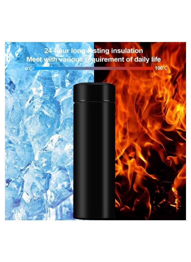 Generic - Black not MultiColor - Digital Thermal Mug and Thermos, Original 500 ml, Smart Thermal Bottle with LED Digital Screen Displaying Temperature, Insulated Tea and Coffee Thermos with Air Vacuum Technology Made of 304 Stainless Steel, Suitable for Travel and Hot/Cold Beverages for Kids and Infants, Leak-Proof Design with Touch Screen, Perfect Gift for Outdoor Use, Office, Home, and Sports, Available in Elegant Black Satin Color. - Image 1