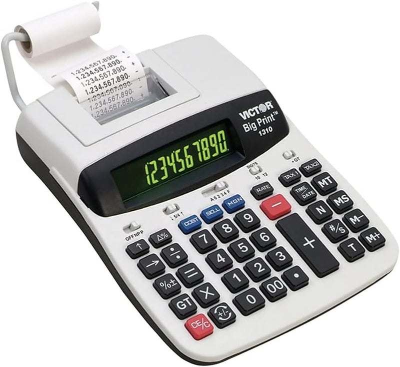 Electronics World Victor 1310 1310 Big Print Commercial Thermal Printing Calculator, Black Print, 6 Lines/Sec - Image 2