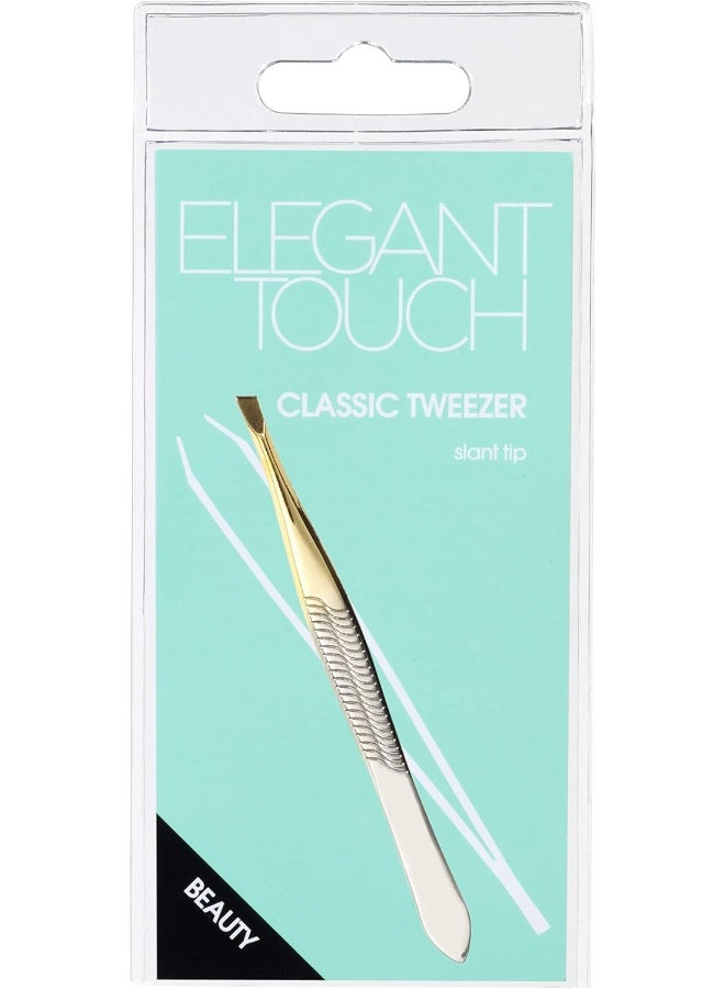 ELEGANT TOUCH ملقط ذهبي بنهاية مائلة - Image 1