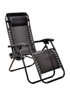 BJM Foldable Camping Chair Zero Gravity Folding Lounge Chair Outdoor Lounge Gravity Chair Camping Reclining Lounge Chair with Pillow and Hand Rest Multipurpose Adjustable Chair  - Image 1