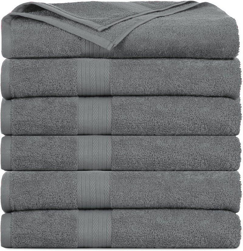 Vocal Store Ultra Soft, Super Absorbent, 100% Cotton 6 Piece Bath Towel Set, 600 GSM, 30 inch x 60 inch (Grey, Set of 6) TW-V02-GRY-6 - Image 1
