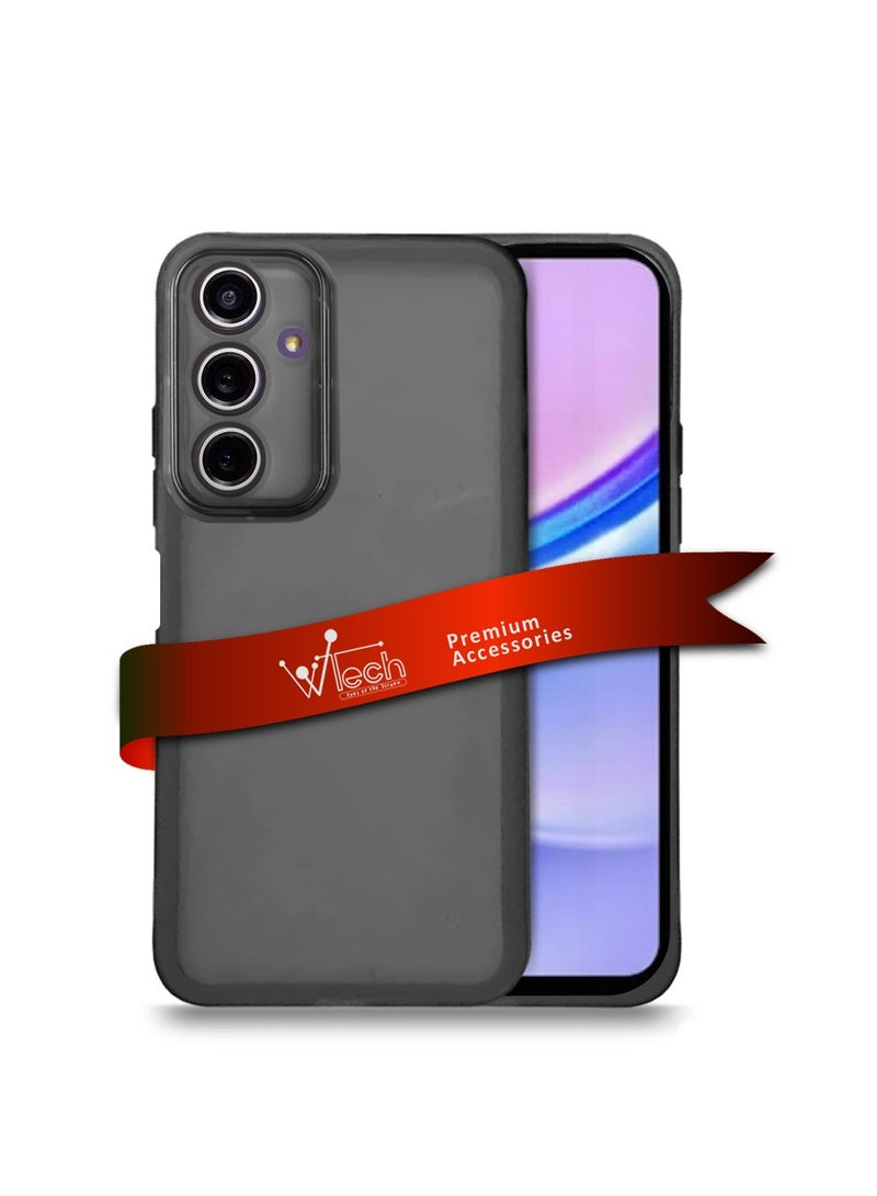 Wtech Samsung Galaxy A16 5G 2024 Soft Transparent TPU Silicone Ultra Thin Phone Stylish Electroplated Camera Border Back Case Cover - Black - Image 1