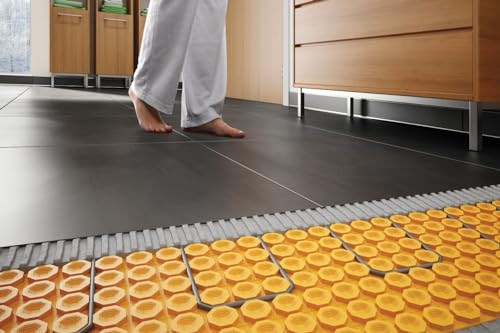 Schluter مجموعة كابل تسخين الأرضيات الكهربائية Schluter Ditra-Heat-E-HK مع حساسات الحرارة - مثالية لأرضيات البلاط الداخلية - الحد الأدنى من المجالات الكهرومغناطيسية، كابلات مزدوجة ملتوية، 120 فولت، 212.9 قدم - DHEHK12064 - Image 2