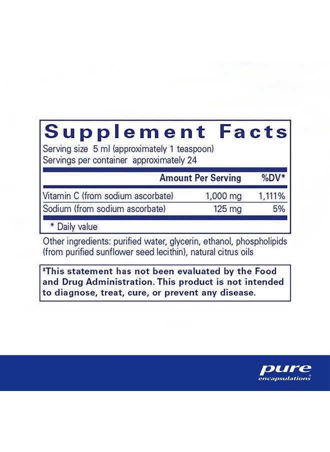 Pure Encapsulations - Liposomal Vitamin C | Support for Cellular Function, Antioxidant Defenses and Immune Health* | 4 fl. oz. - Image 1