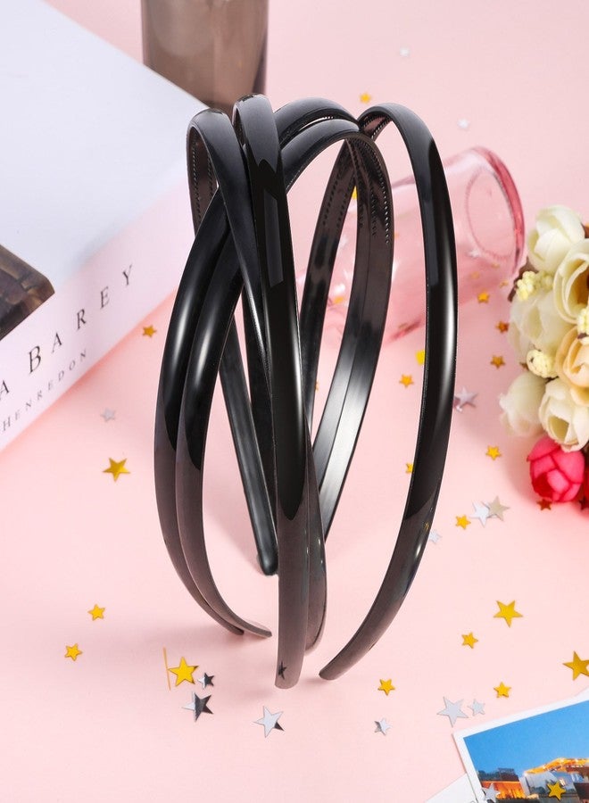 Shappy 40 Pcs Plastic Headbands Thin Skinny Headbands for Women Plain DIY Hair Accessories Plastic Teeth Comb Hair Accessories(Black) - Image 2