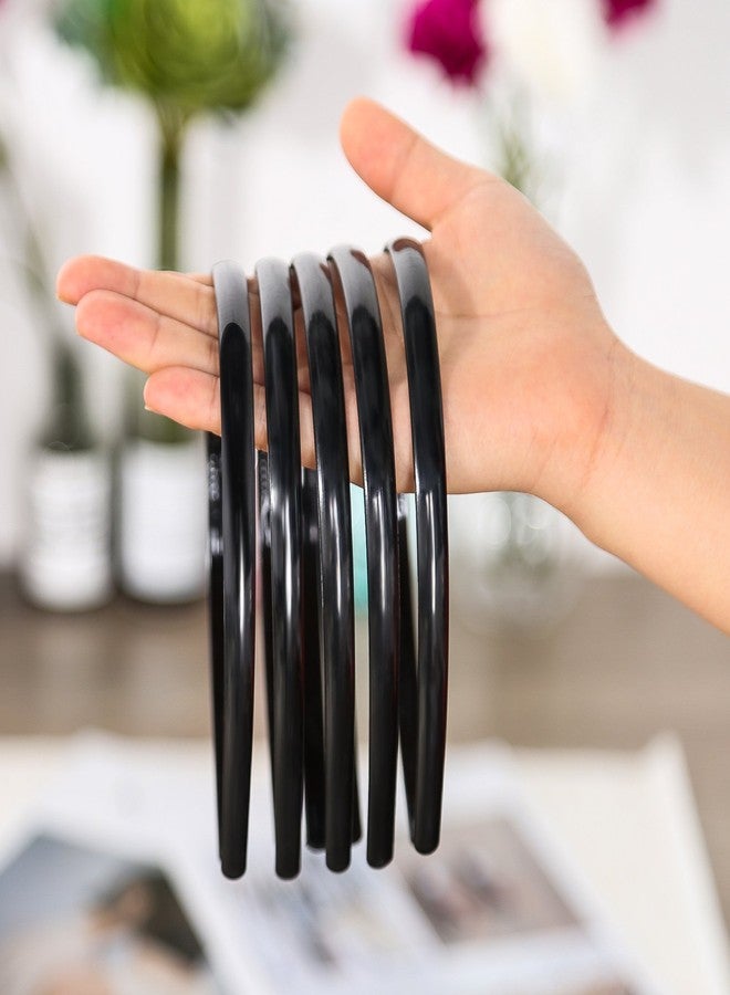 Shappy 40 Pcs Plastic Headbands Thin Skinny Headbands for Women Plain DIY Hair Accessories Plastic Teeth Comb Hair Accessories(Black) - Image 4