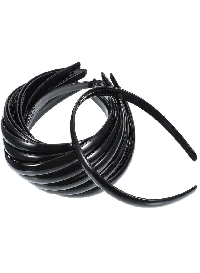 Shappy 40 Pcs Plastic Headbands Thin Skinny Headbands for Women Plain DIY Hair Accessories Plastic Teeth Comb Hair Accessories(Black) - Image 1