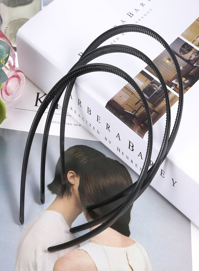 Shappy 40 Pcs Plastic Headbands Thin Skinny Headbands for Women Plain DIY Hair Accessories Plastic Teeth Comb Hair Accessories(Black) - Image 5