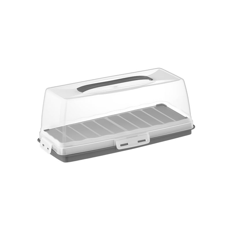 Genaric Dunia Rectangular Fresh & Lock Chef Food Box - Bread, Dough & Cake Container with Airtight Lid - BPA-Free Black (17 x 15 x 36,5 cm).