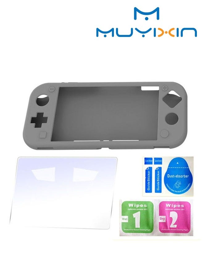Generic Silicone Suit for Nintendo Switch Lite/Mini Protection Soft Rubber Sleeve+9H HD Tempered Glass Screen Protectors  - Image 1