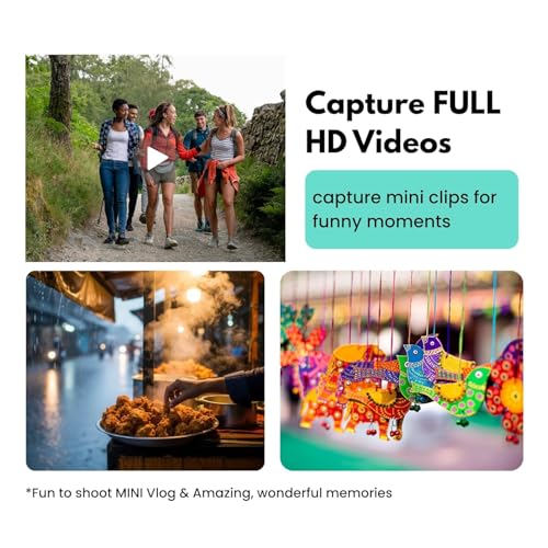 AiTechny Mini Digital Camera with Filter Modes, 1080p HD Video, Flashlight & Keychain – Portable Cute Vlogging Camera for Travel, Gifts & Fun - Image 4