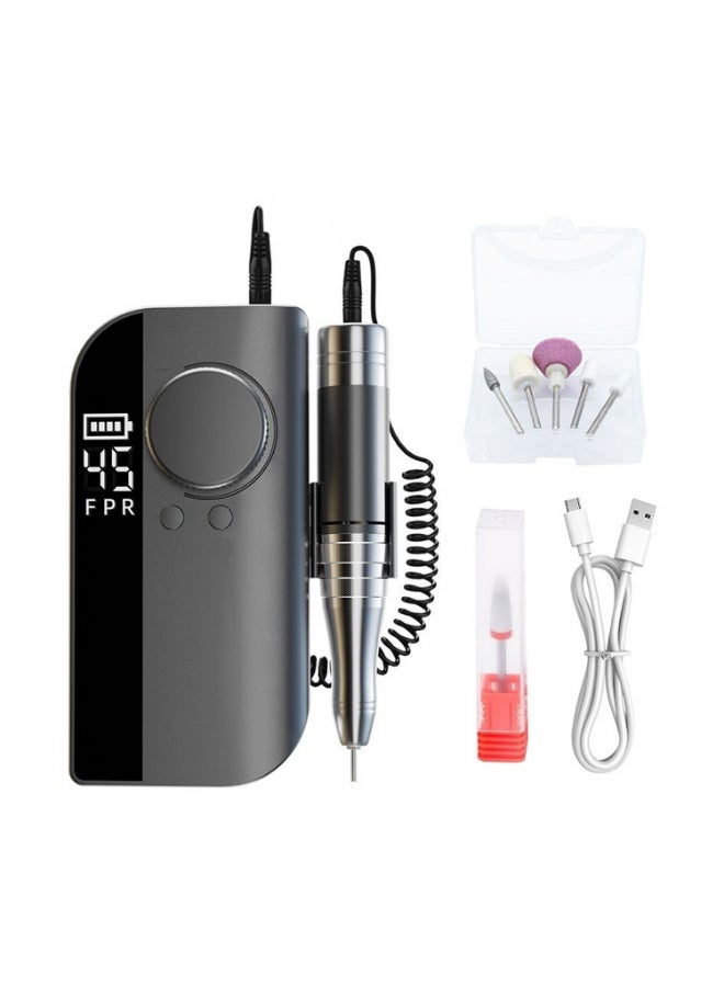 Portable Electric Nail Drill Machine HX-102, Rechargeable Cordless Nail Polisher with LCD Display, 45000RPM Adjustable Speed Manicure Pedicure Tool with Drill Bits for Acrylic Gel Nails - Image 1