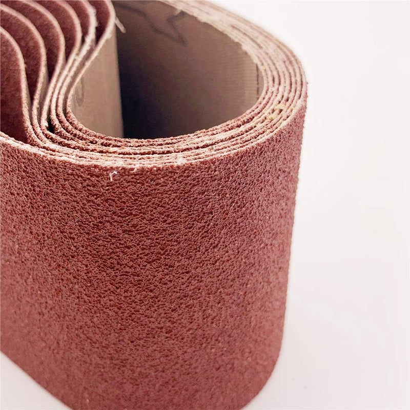 4-Pack 80 Grits 4x24-Inch 610x100mm Red Aluminum Oxide Sanding Belt for Wood Metal Paint Sanding - Image 3