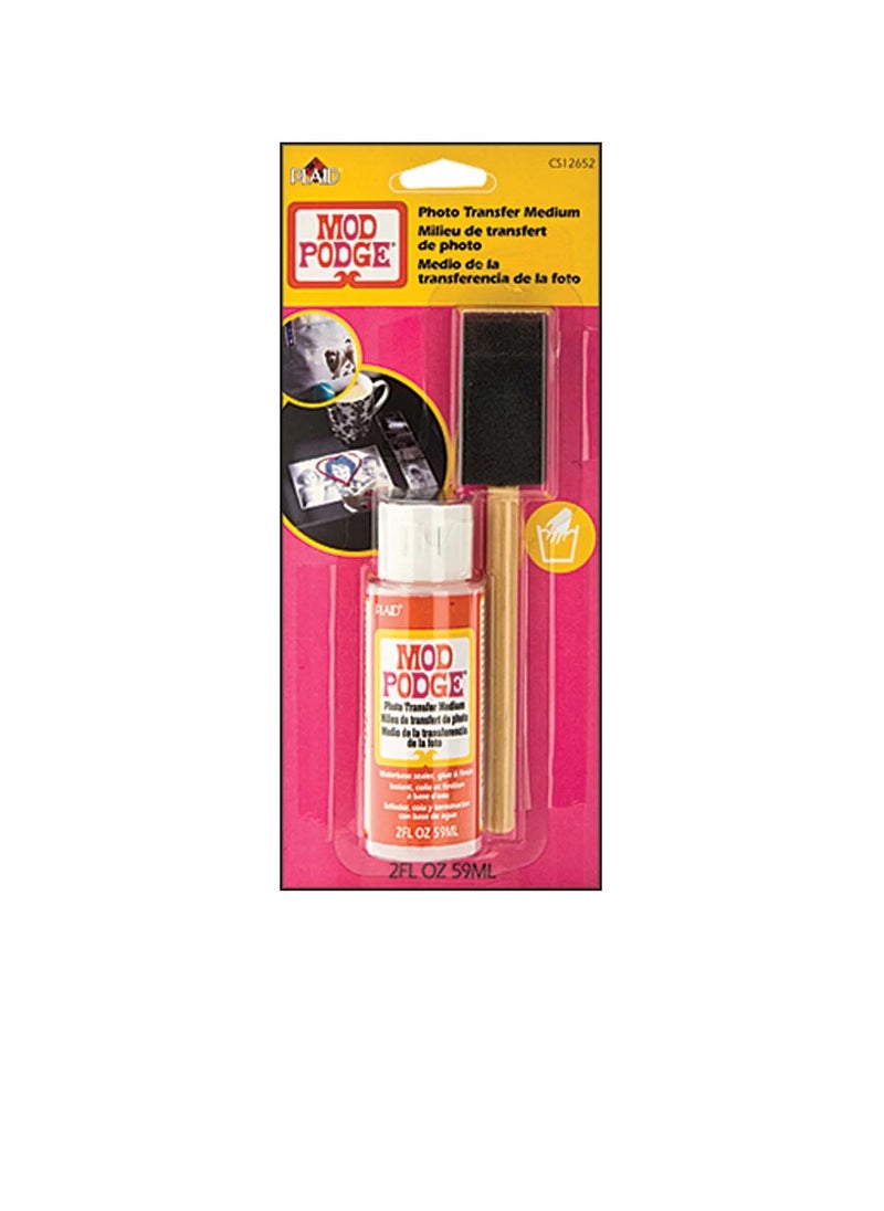 Mod Podge Medium W Foam Brush 2oz Photo Transfer  - Image 2