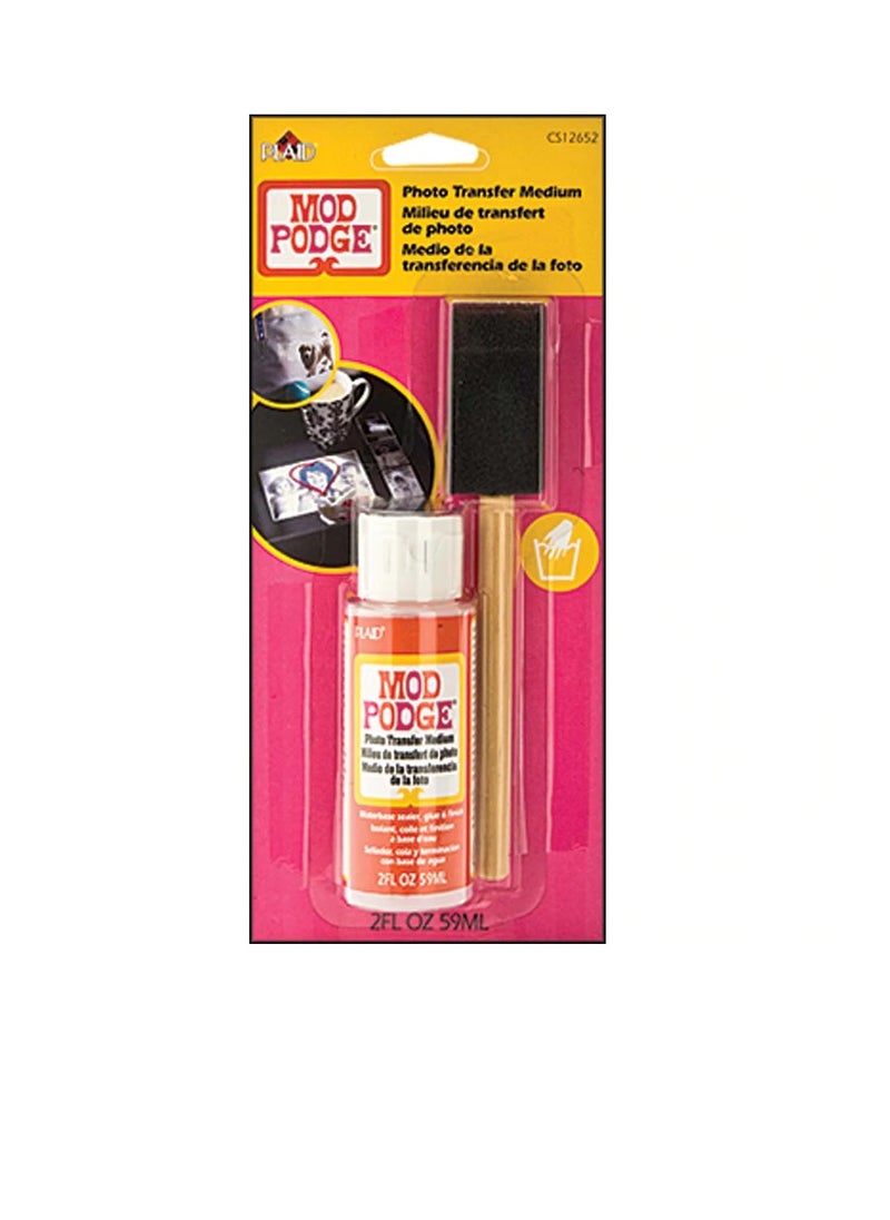 Mod Podge Medium W Foam Brush 2oz Photo Transfer  - Image 1