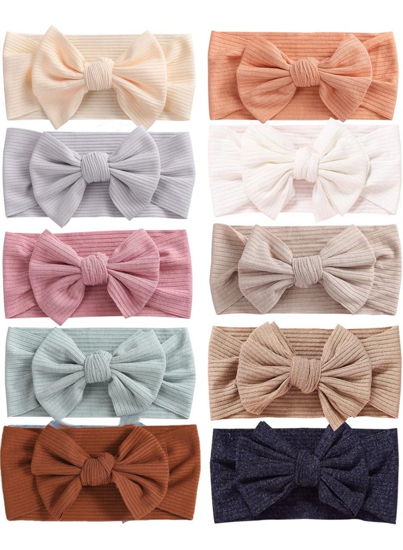 Baby Girls Headbands with Bows Handmade Hair Accessories Stretchy Hairbands for Newborn Infant Toddler Baby Essentials (Figure 10pcs) - Image 1