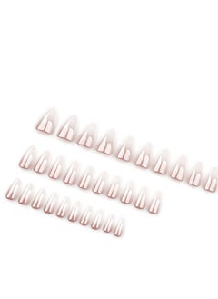 JOSQUEWNN Press on nails, French 30-Piece Set of High-Quality Gradient Fake Nails, Almond-Shaped Wearable Nails with Luxurious Coating Design, Fake Acrylic Nails With Glue Kit.  - Image 5