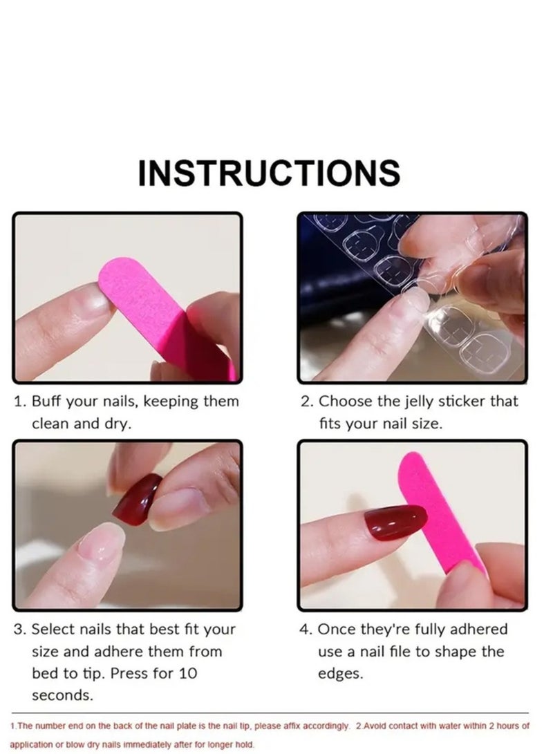 Press on nails, French 30-Piece Set of High-Quality Gradient Fake Nails, Almond-Shaped Wearable Nails with Luxurious Coating Design, Fake Acrylic Nails With Glue Kit.