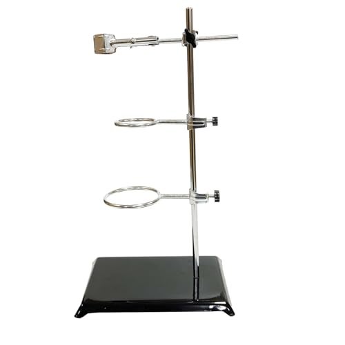 Suprwin Laboratory Stand Support, Chemistry Test Tube Holder,Lab Table Clamp Stand W/ Burette Clamp And Flask Ring Clamps (16IN) - Image 1