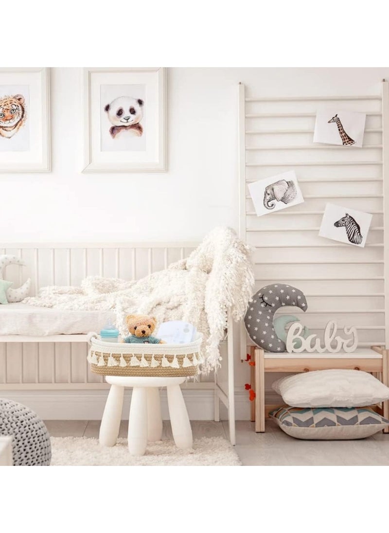 General Small Woven Storage Basket Bohemian Decorative Basket for Organising Bedroom Nursery Living Room Entrance  - Image 3