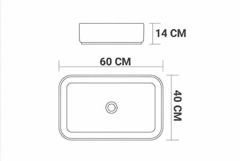 SYON Syon ENTO Premium Ceramic Table Top Wash Basin 235 inch x 157 inch  - Image 4