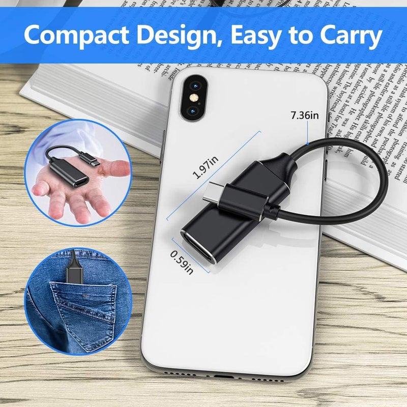 محول USB C إلى HDMI، محول Type C إلى HDMI 4K (متوافق مع Thunderbolt 3) مع إخراج الصوت والفيديو لأجهزة MacBook Pro 2018/2017/2016، Samsung Note 9/S9/Note 8/S8، Huawei Mate 20 والمزيد (أسود) - Image 3