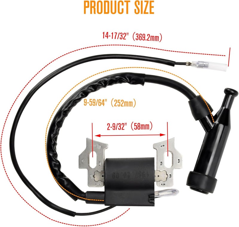 FVRITO Ignition Coil Spark Plug Kit Compatible with Predator 212cc 196cc Gx160 Gx200 Clone Engine Coleman CT200U CT200U-EX BT200X KT196 Baja MB165 MB200 Generator Mini Bike Go Kart Lawn Mower Parts - Image 2
