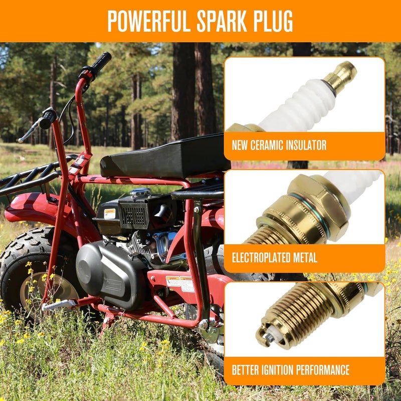 FVRITO Ignition Coil Spark Plug Kit Compatible with Predator 212cc 196cc Gx160 Gx200 Clone Engine Coleman CT200U CT200U-EX BT200X KT196 Baja MB165 MB200 Generator Mini Bike Go Kart Lawn Mower Parts - Image 5