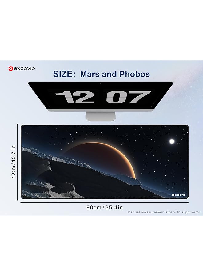 إكسوفيب وسادة ماوس ألعاب ممتدة مقاس Xxl مضادة للانزلاق ولوحة مفاتيح كبيرة ووسادة ماوس للمكتب مع حواف مخيطة 900 × 400 مم Mar 0137 - Image 4