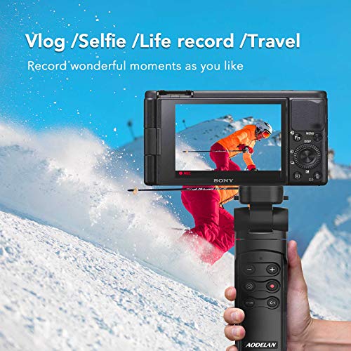 AODELAN Wireless Shooting Grip Tripod with Remote Control for Vlogging, for Sony ZV-E10,ZV-1F, ZV-E10 II, a6100, a6400, a6600, a7 III, a7R III, a7R IV, a9, a9 II, Replace Sony GP-VPT2BT - Image 3
