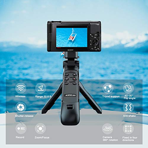 AODELAN Wireless Shooting Grip Tripod with Remote Control for Vlogging, for Sony ZV-E10,ZV-1F, ZV-E10 II, a6100, a6400, a6600, a7 III, a7R III, a7R IV, a9, a9 II, Replace Sony GP-VPT2BT - Image 2