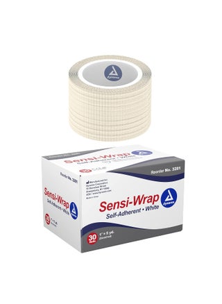 Dynarex 3281 Sensi-Wrap Self-Adherent Bandage Roll, White, 1" x 5 Yard Size, 180" Length, 1" Width, Pack of 30 - pzsku/Z7960CDA2E66DAF648368Z/45/_/1744284078/57c38930-6bcf-4ff5-81a1-c241ba7e7a21