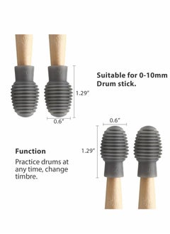 Y&D 4 Pieces Drum Mute Drumstick Silent Tip, Dampener Silicone Practice Tips Percussion Accessory, Replacement  - Image 2