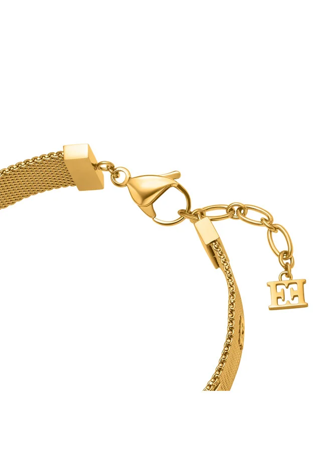 ESCADA Eleanor Bracelet for Women Gold-Plated Mesh Design, Signature Charm, Modern Luxury