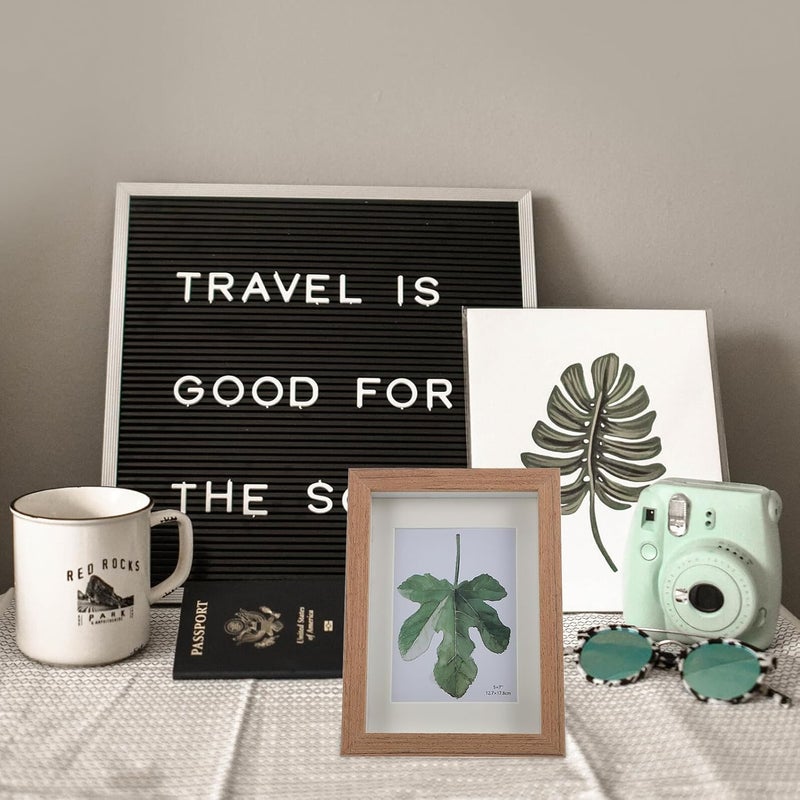 Wooden Photo Display Frame 7-inch Solid Wood Floating Artwork Holder Tabletop Decoration for Home and Office - Image 4
