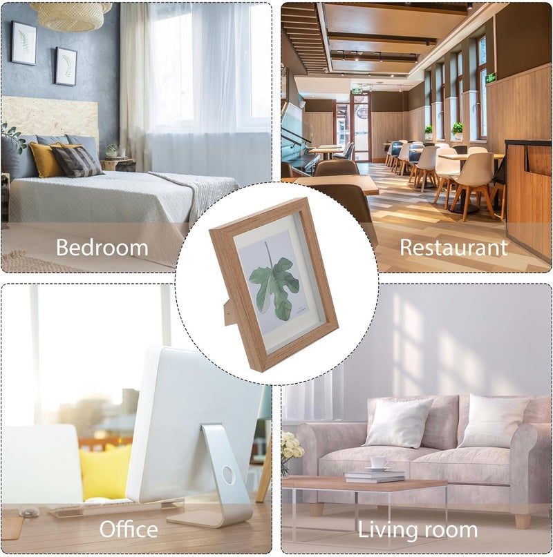 Wooden Photo Display Frame 7-inch Solid Wood Floating Artwork Holder Tabletop Decoration for Home and Office - Image 3