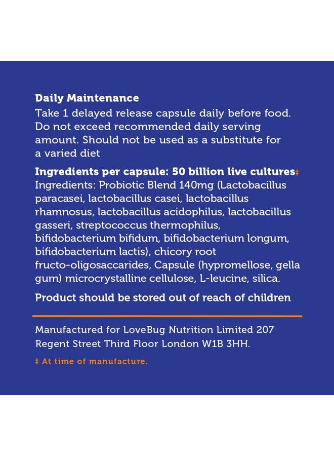 LoveBug Probiotics Lovebug Award Winning Maximum Strength | Rebuild & Restore Immune and Digestive Microbiome | 10 Clinically Studied Strains for Constipation, Diarrhea & Upset Stomach | 25 Billion CFU - Image 2