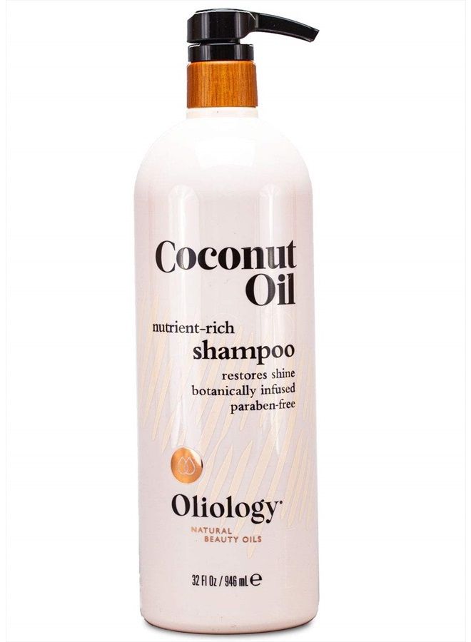 Oliology Coconut Oil Shampoo – Nutrient Rich Shampoo Restores Damaged & Lifeless Hair | Botanically Infused | Provides Intense Shine | Nourishing | Made in USA, Paraben Free & Cruelty Free (32 oz) - Image 1