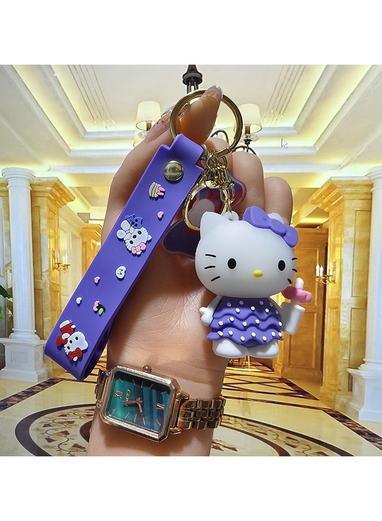 The new Sanrio creative pendant car key pendant with colorful fur balls