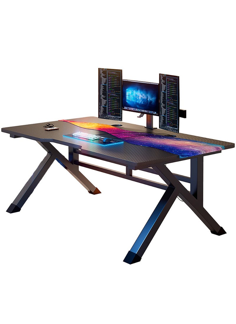 Arabest Gaming Computer Desk with Metal Frame for Home Office Black（120*60*75cm）  - Image 1
