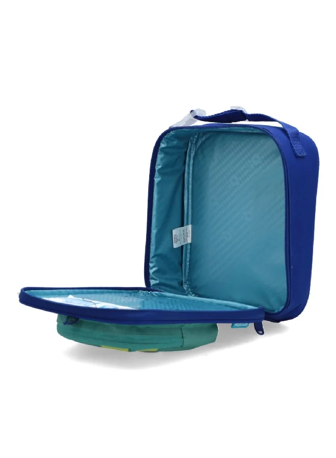 smash 3D Monster Detail Zipper Closure Lightweight Lunch Bag Dark Blue and Green 27 x 21 x 11 cm 34265