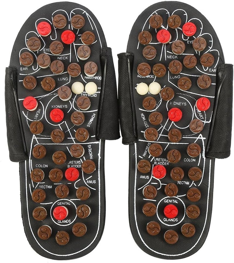 klarako ANNGERK Premium Reflexology Foot Acupressure Massage Slippers for Men Women(42-43-Black) - Image 1