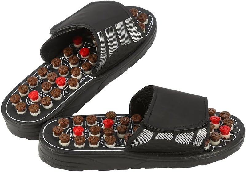 klarako ANNGERK Premium Reflexology Foot Acupressure Massage Slippers for Men Women(42-43-Black) - Image 3
