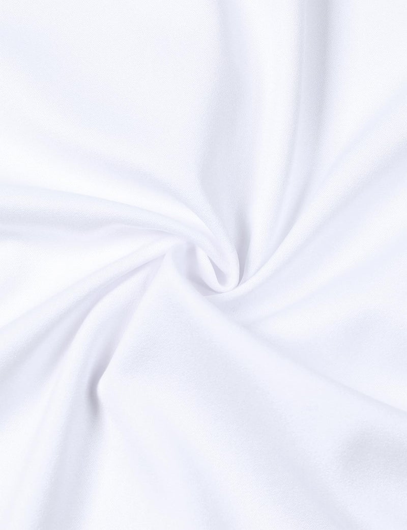 ZEROYAA Men's Wrinkle Free Long Sleeve Dress Shirt Business Casual Stretch Modern Slim Fit Button Down Shirts for Wedding and Office White Large - Image 4