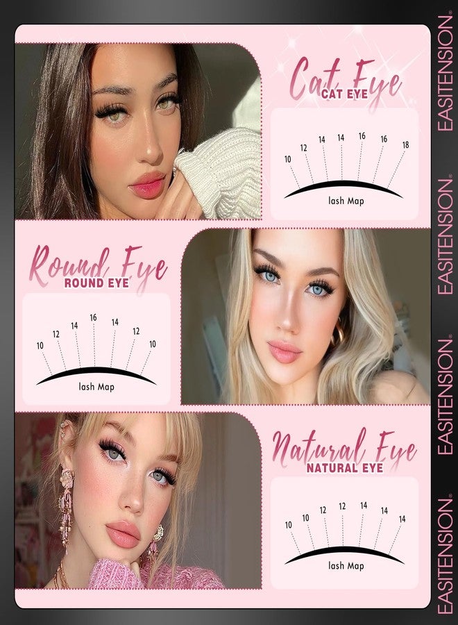 EASITENSION Lash Clusters Manga Lashes Wispy Eyelash Clusters Natural DIY Lash Extension 10-18mm Cluster Eyelash Extensions Kit 210 pcs D Curl Individual (Manga) - Image 4