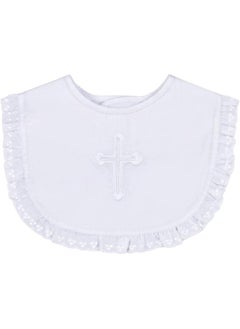 Estamico ESTAMICO Baby Girls Embroidered Cross Baptism Bib Infant Christening Outfits Gift  - Image 2